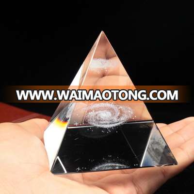 Amazon Hot Selling Fengshui Crystal Pyramid with Galaxy Engraving